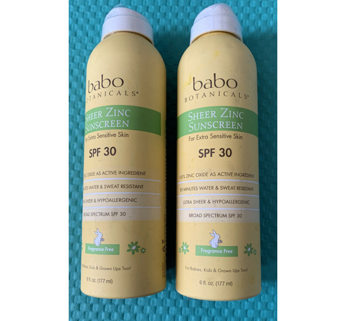 Спрей Babo Botanicals Sheer Zinc Sunscreen SPF 30 с цинковым солнцезащитным кремом 177 мл